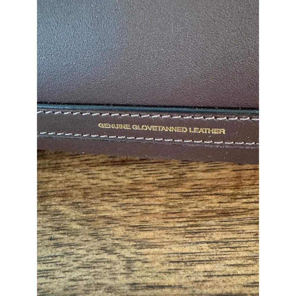 Coach Cary Shoulder Bag Dark Stone Leather Gold Chain CC Logo CJ829
